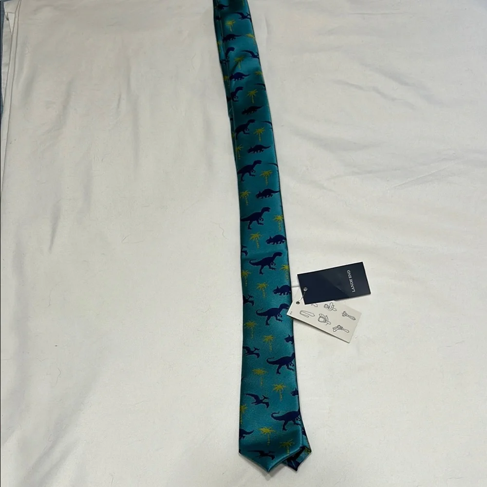 Lands' End Kids Dinosaur Tie - Teal and Navy